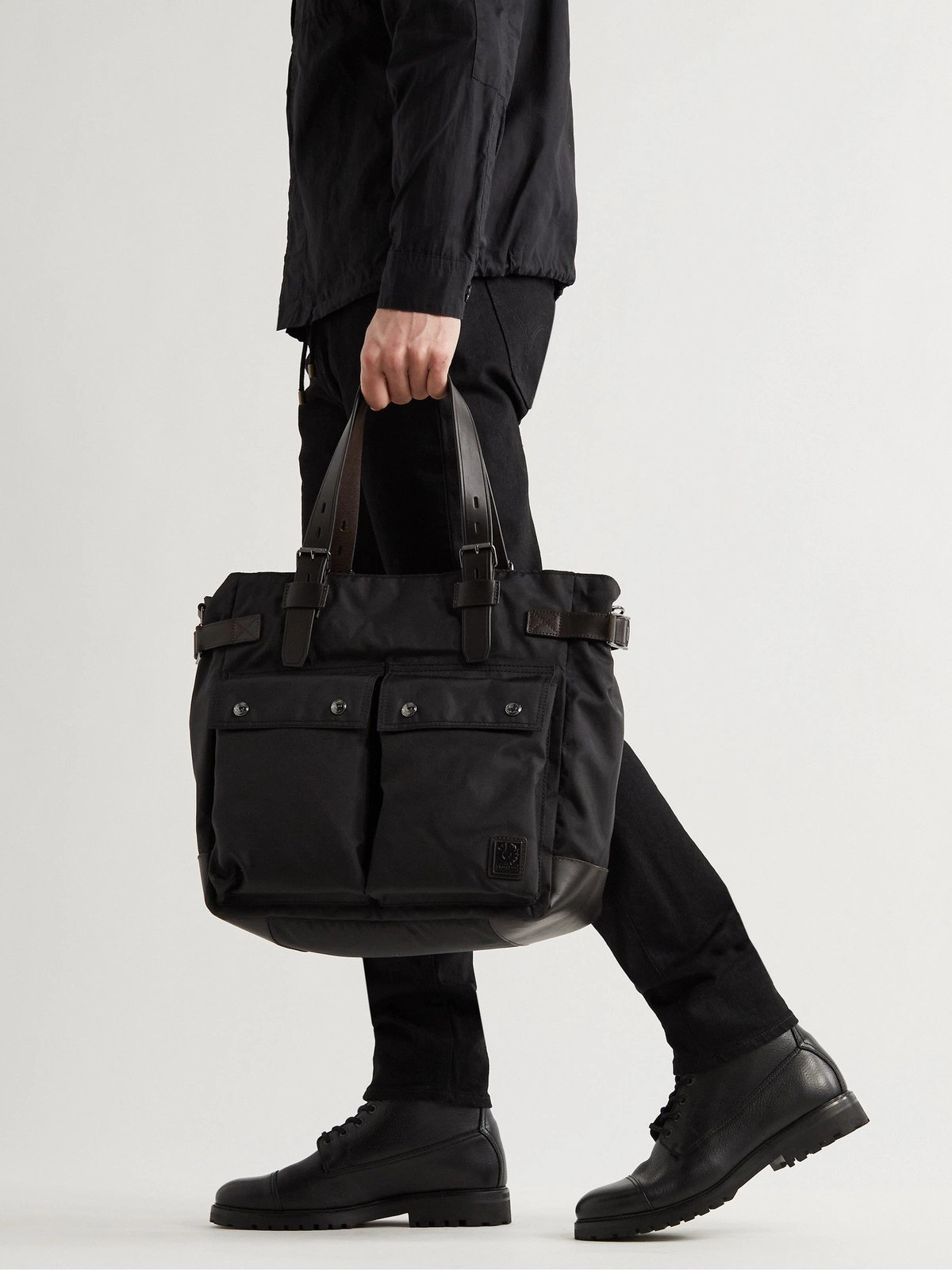 BELSTAFF HANDBAG TOTE BAG Cotton & Leather Colonial Made Italy