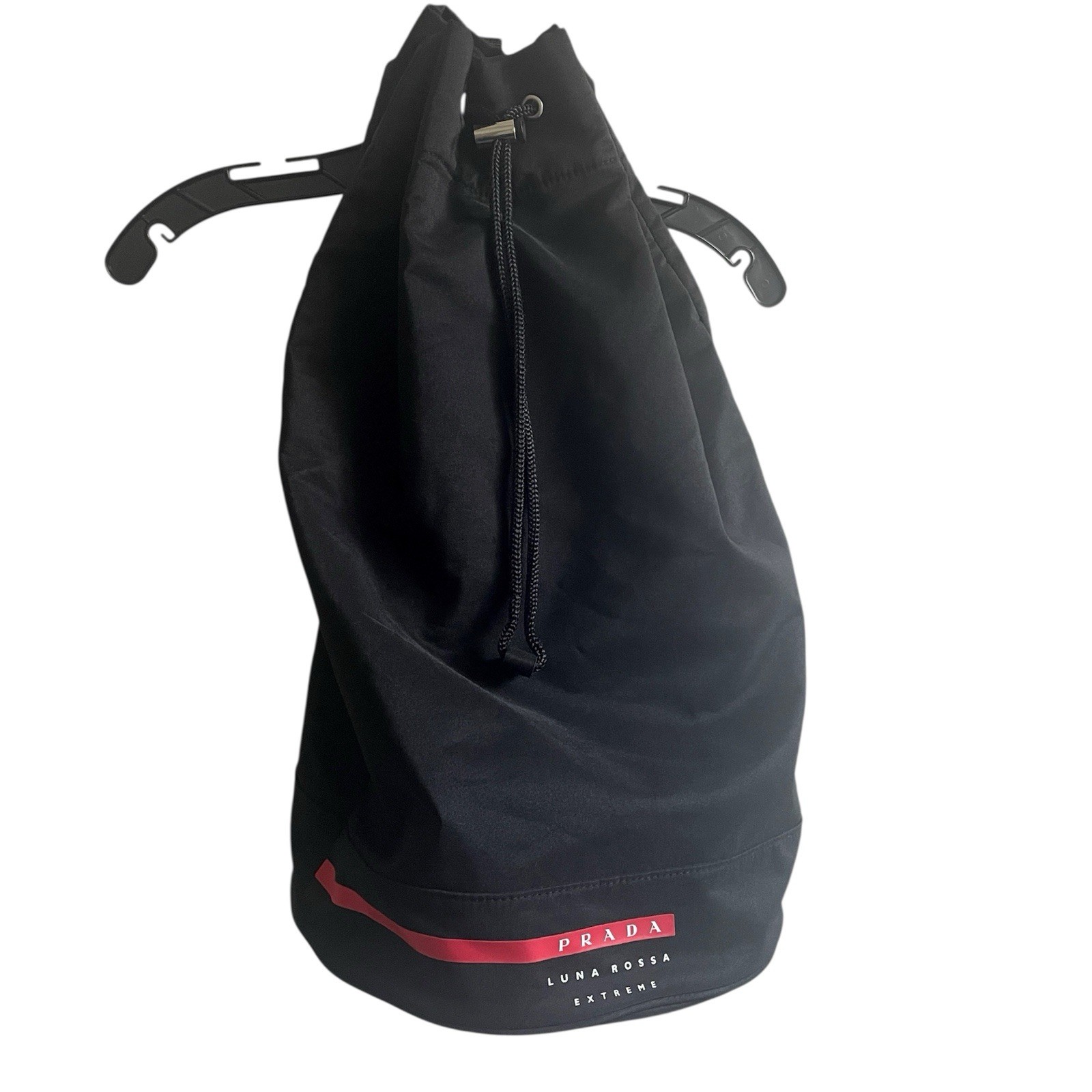 Prada Mens Luna Rossa Extreme Black Sailing Bag / Gym Bag