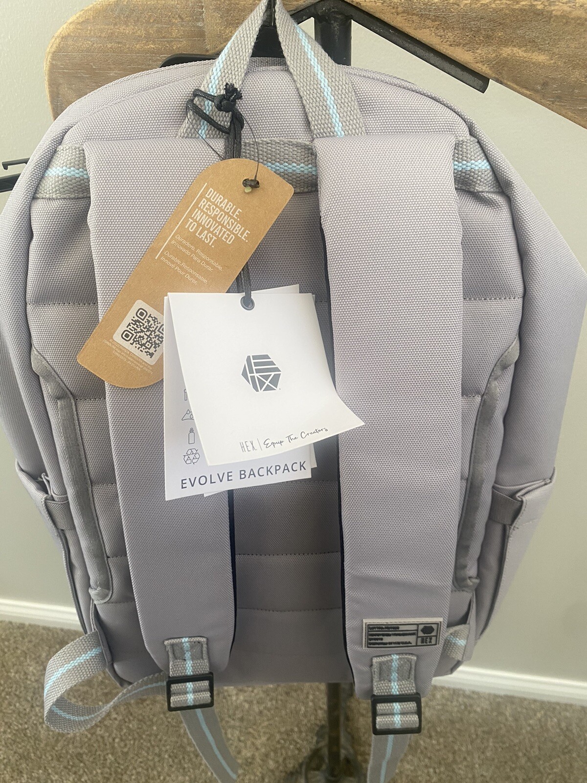 HEX Evolve Logic Backpack with 13”-15” Laptop Storage, Mystic Grey – HX1994-MG