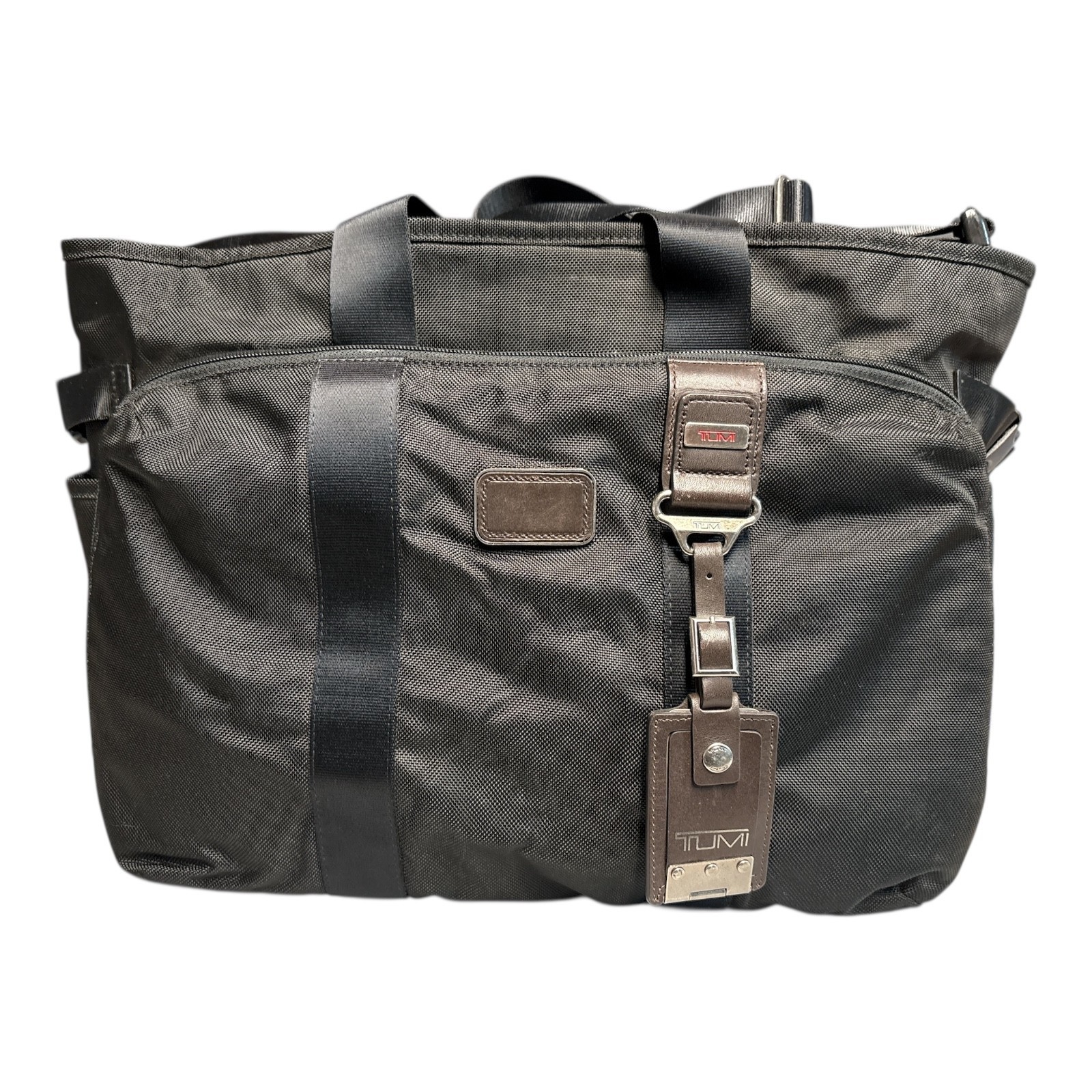 Tumi Alpha Bravo Briefcase Laptop Bag Black Large Carry On Travel Shoulder Strap