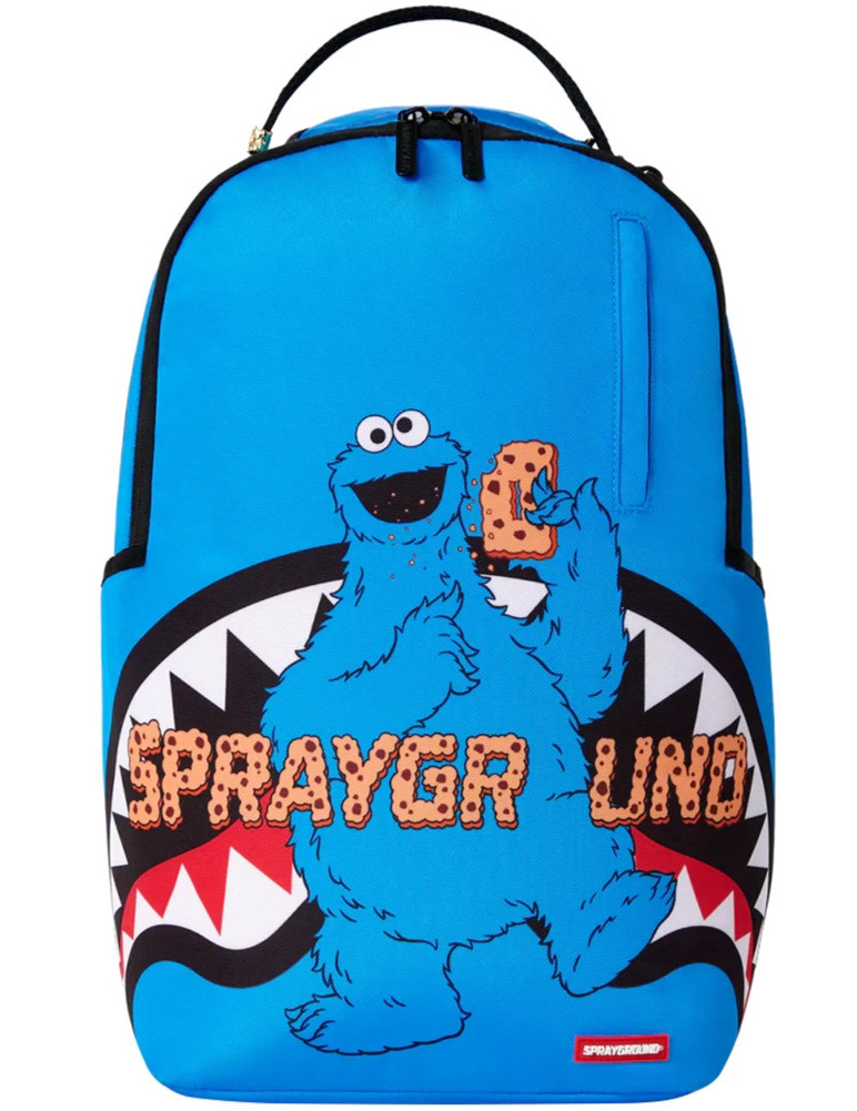 Sprayground Cookie Monster TAKE A BITE Backpack🔥Blue Bookbag Kids School Bag