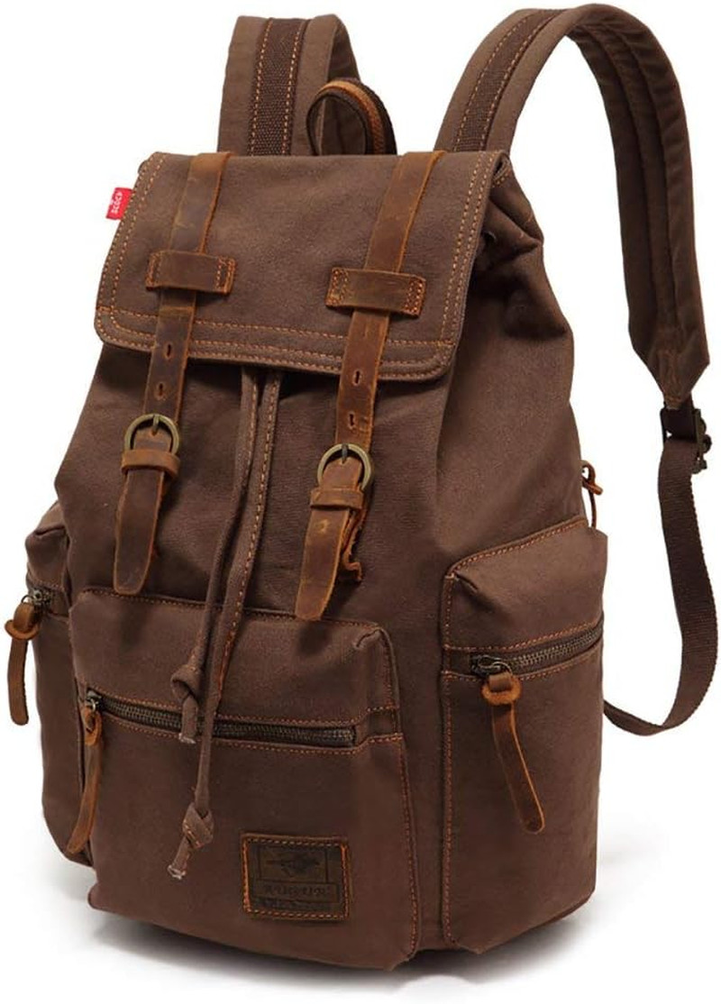 Vintage Canvas Backpack Rucksack Unisex Casual Backpack for 12-17″ Laptop Backpa