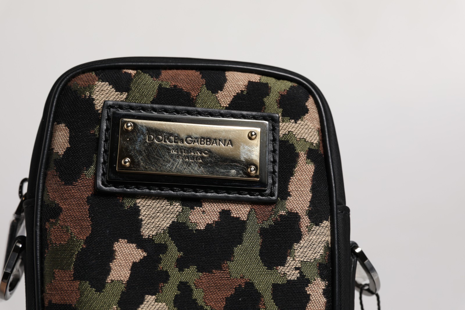 DOLCE & GABBANA Bag Multicolor Leopard Jacquard Logo Plaque Neck Strap 1460usd
