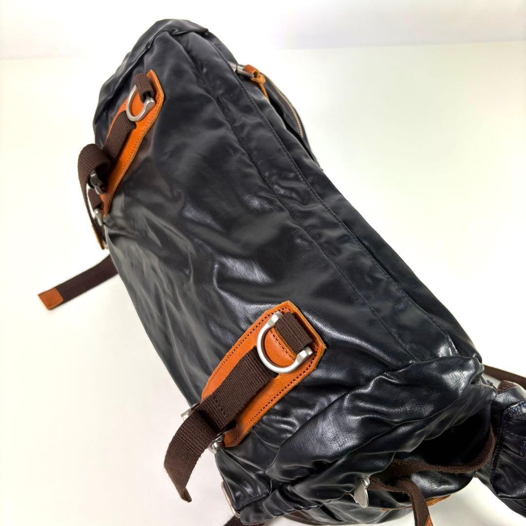 Master Piece Messenger Bag Black HUNTER Crossbody Bag PVC Leather Large