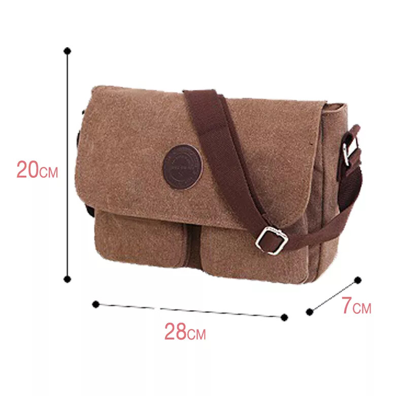 Men’s Canvas Cross Body Bag Messenger Shoulder Book Bags School Satchel Vintage