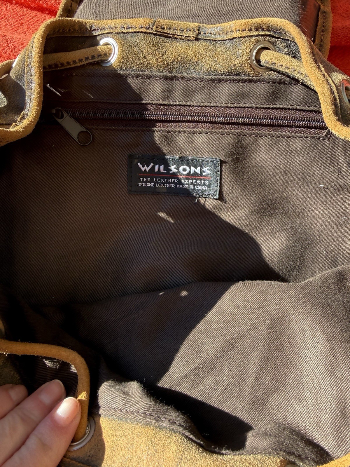 Wilsons Leather Suede Backpack Vintage Brown Leather Rucksack M. Julian