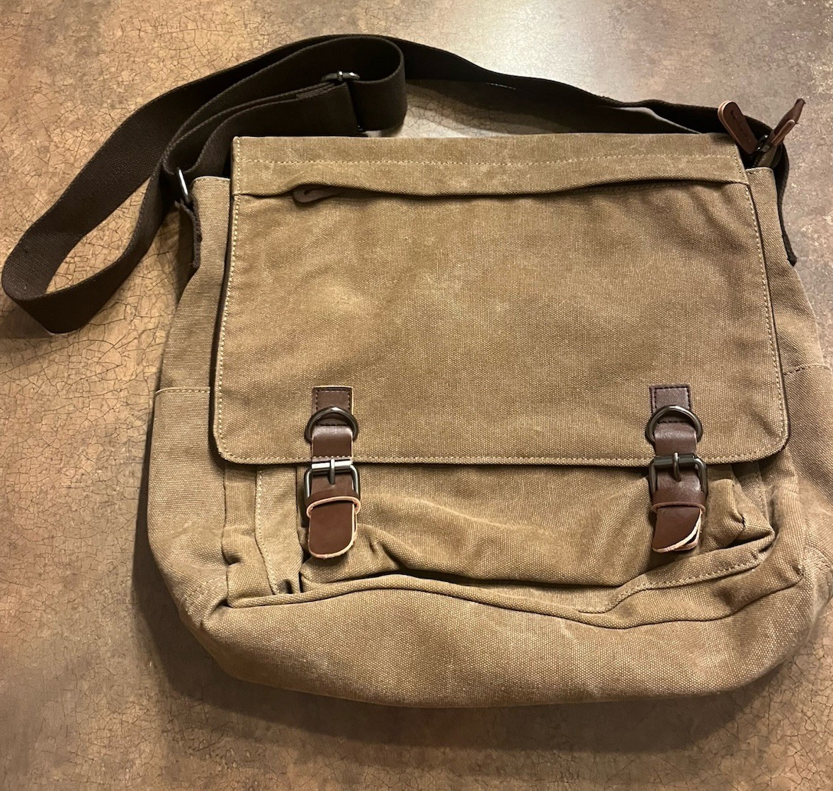 Brown Men’s Canvas Messenger Shoulder Bag Crossbody School Book Bags Satchel