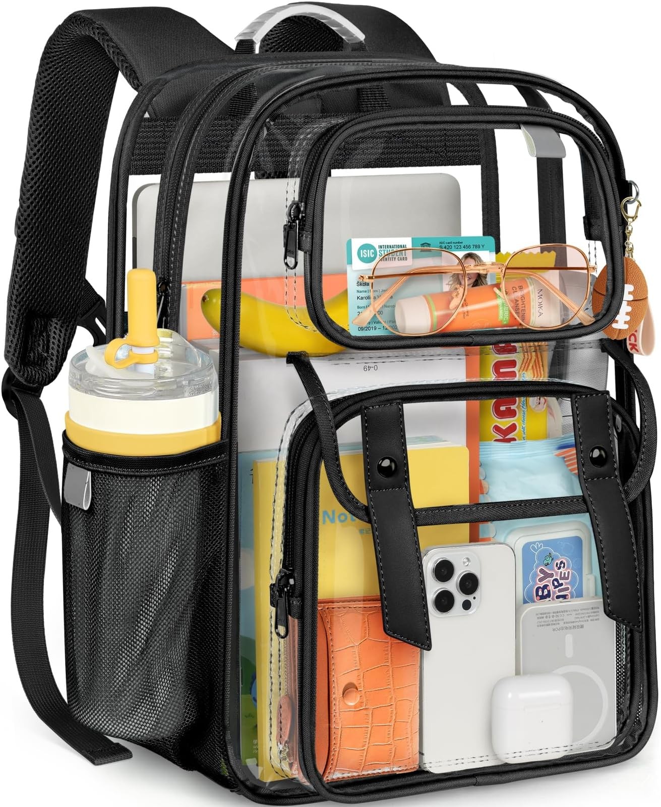 Clear Backpack Heavy Duty Transparent Bookbag, PVC See Through Backpack with …