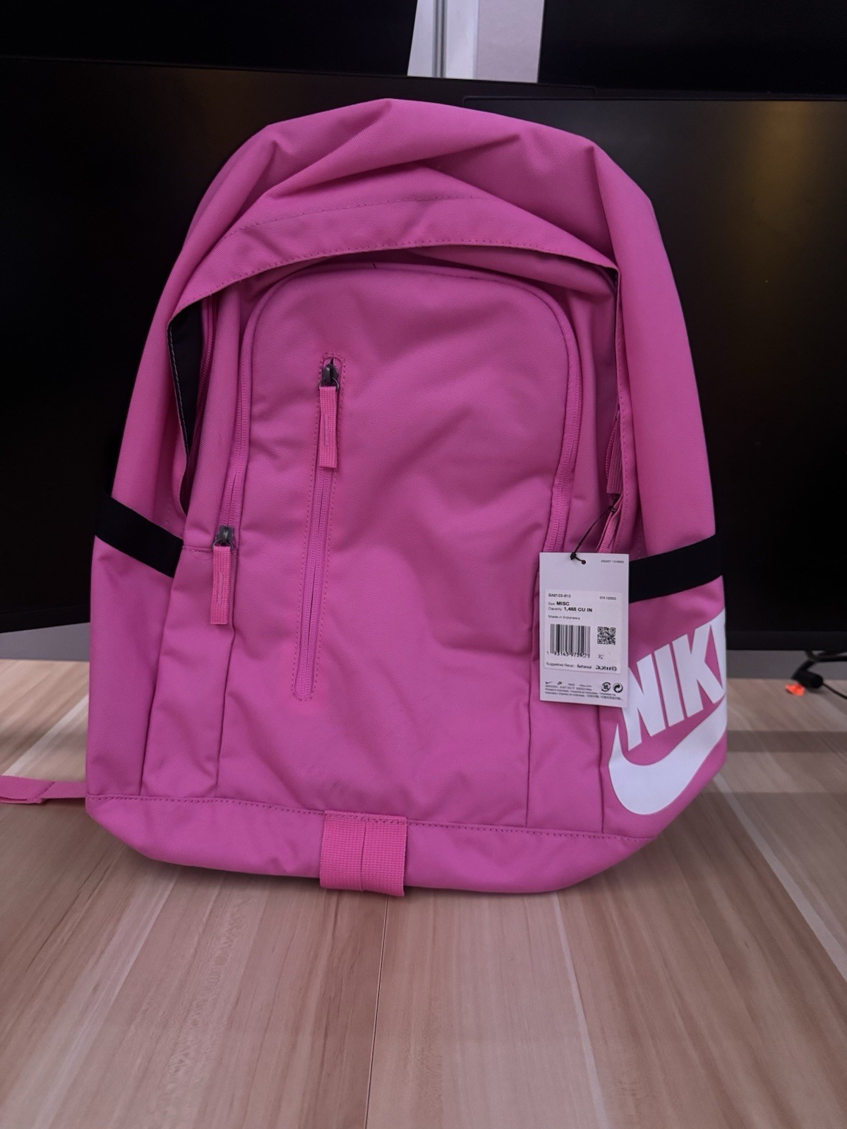 Nike Unisex Backpack Pink 15x30x43 cm One Size School Gym Bag NWT