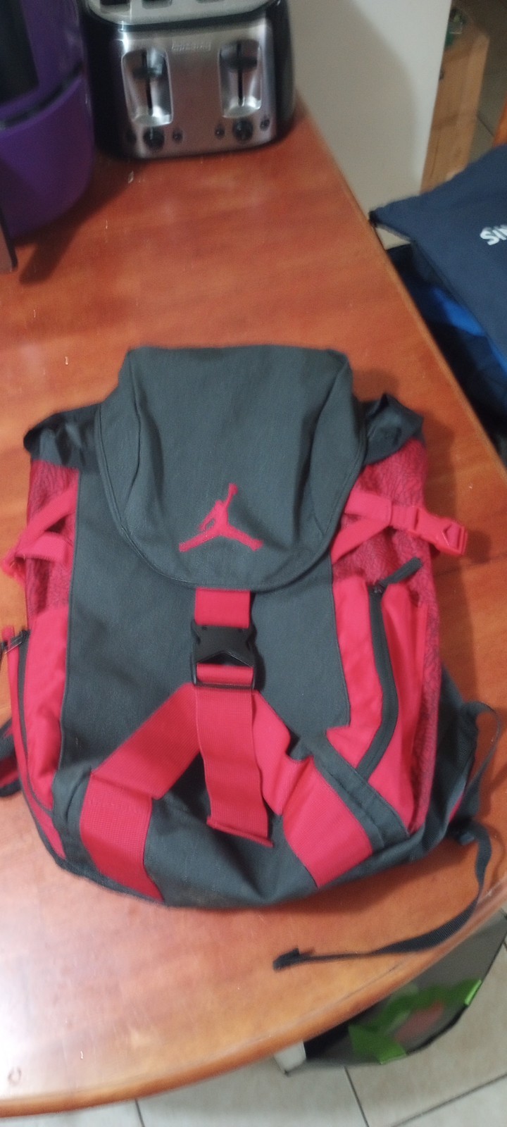 Nike Air Jordan Jumpman Top Loader Carry-all Backpack-Black/Red EUC
