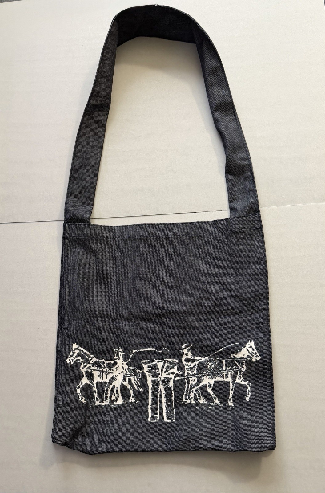 Levis Capital E Cotton Denim Messenger Bag Open Tote
