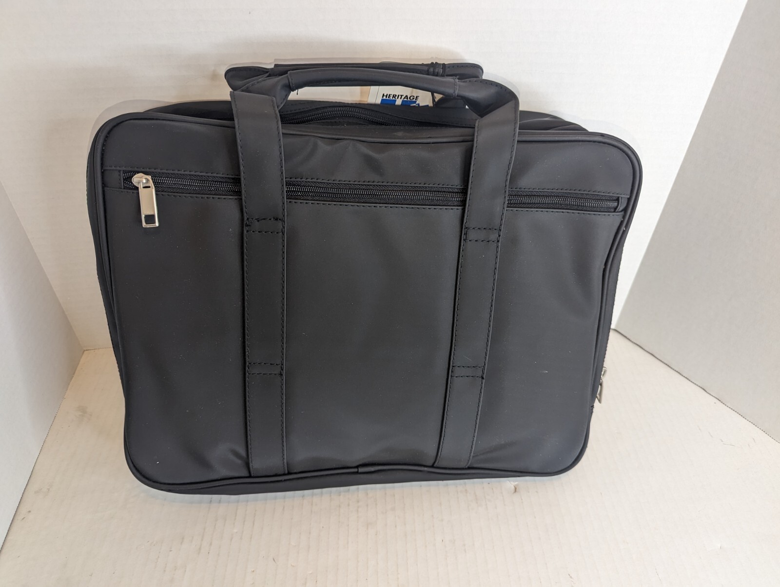 Heritage Leather Goods Black Microfiber PVC Portfolio Briefcase With Accessories