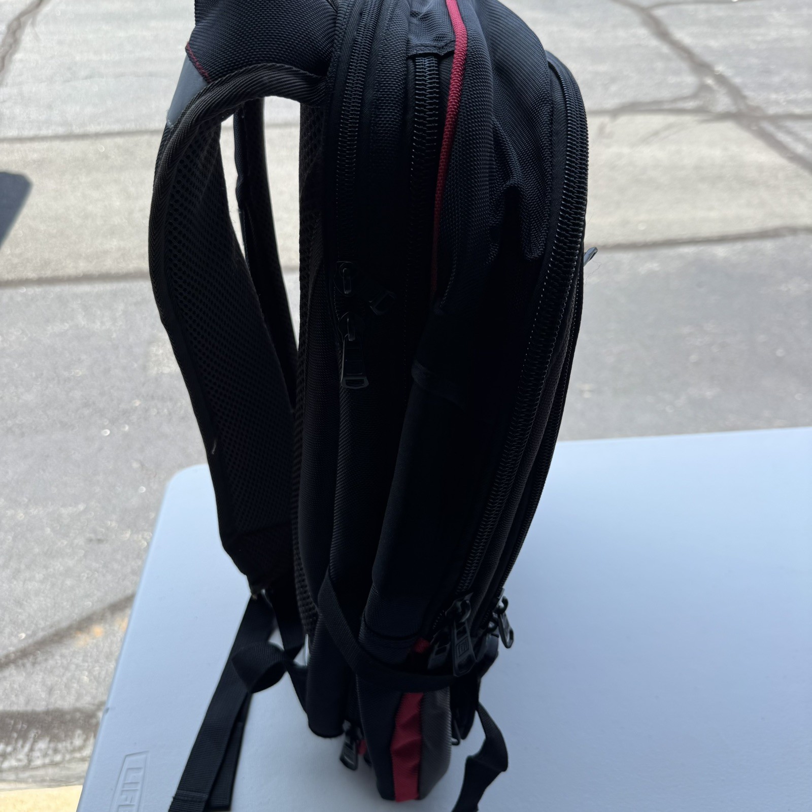 FUL Laptop Backpack 17” Black Red Multi Pocket Travel Work School Bag