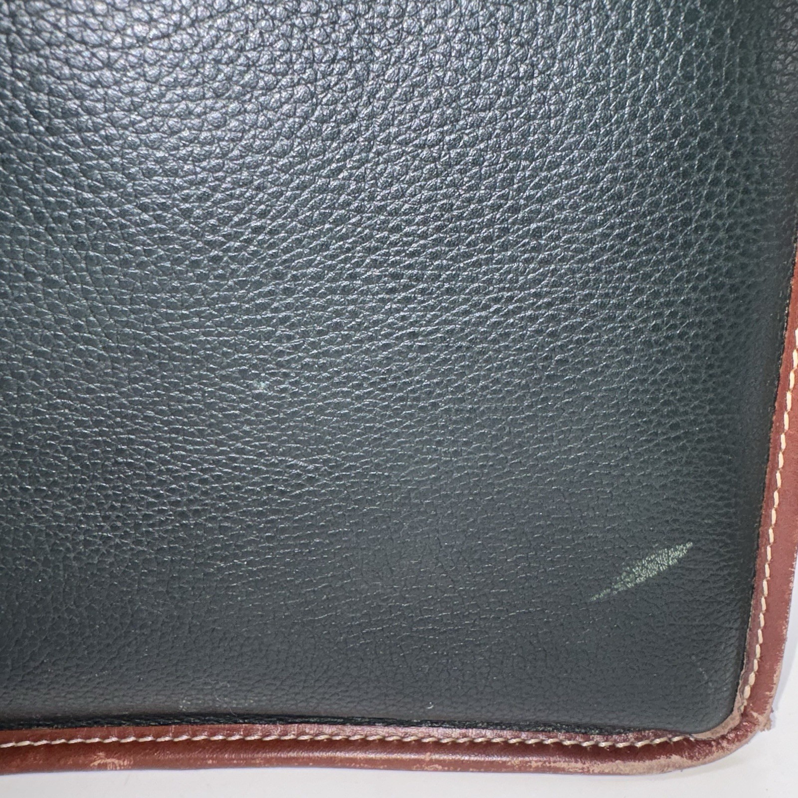 Bally Pebbled Leather B Logo Briefcase Gold Brass Hardware Office Travel VTG