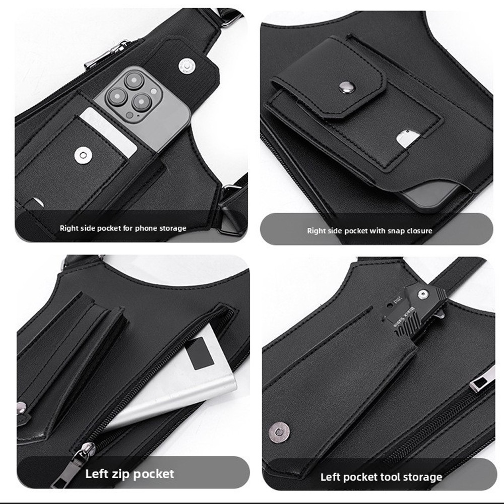 Adjustable Anti-Theft Underarm Shoulder Bag PU Leather Wallet Holster Bag