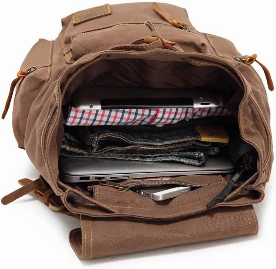Vintage Canvas Backpack Rucksack Unisex Casual Backpack for 12-17″ Laptop Backpa