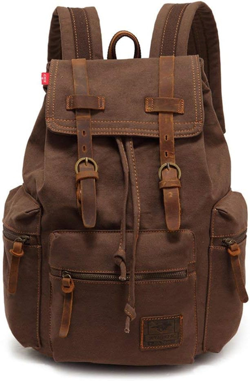 Vintage Canvas Backpack Rucksack Unisex Casual Backpack for 12-17″ Laptop Backpa
