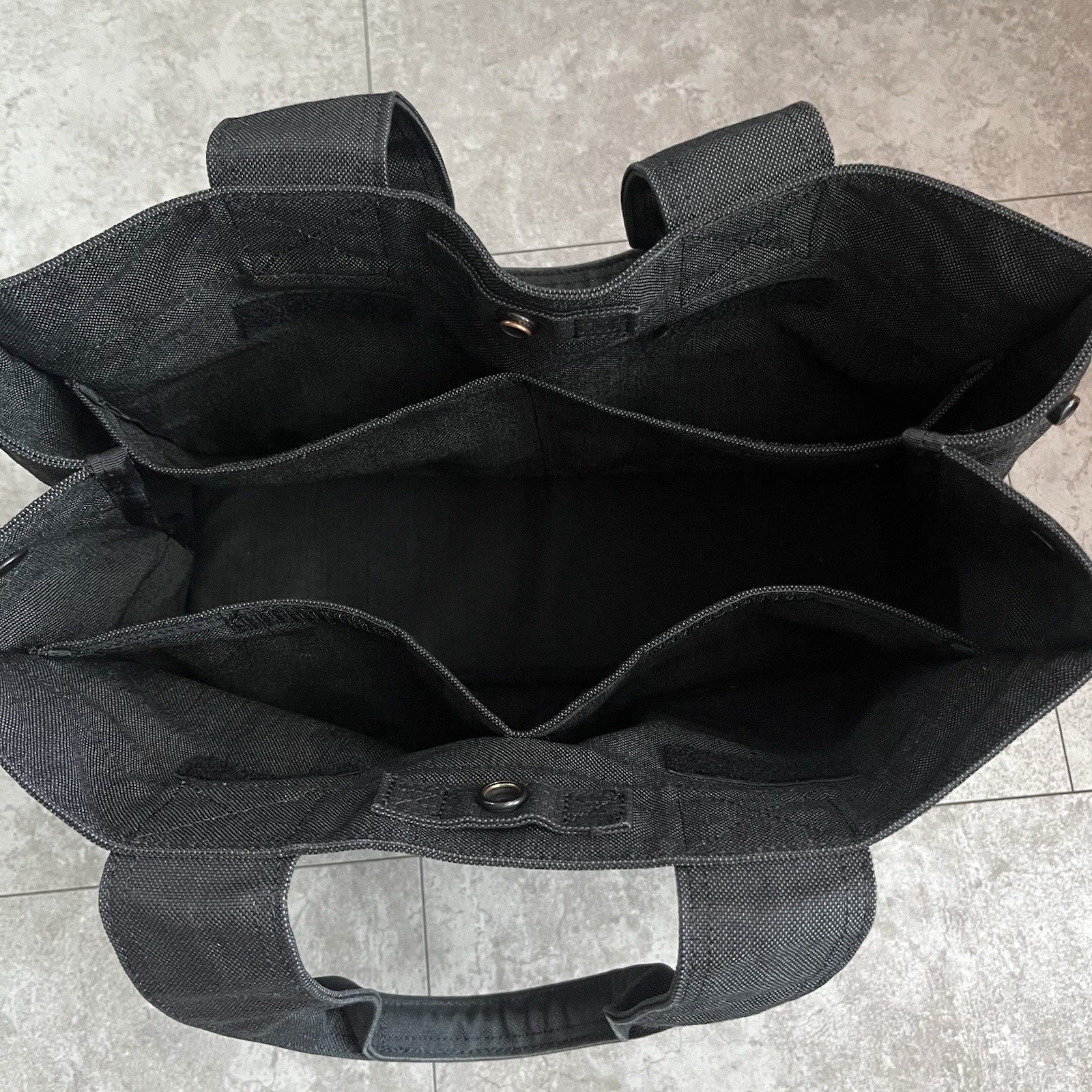 Yoshida Porter Canvas Tote Bag BLACK Smoky made in Japan M size Authentic