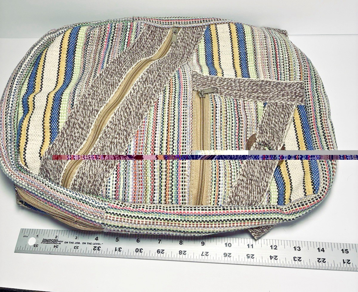 Woven Day Pack Hippie Baja Bag Hemp look Unbranded Festival Boho Never Used