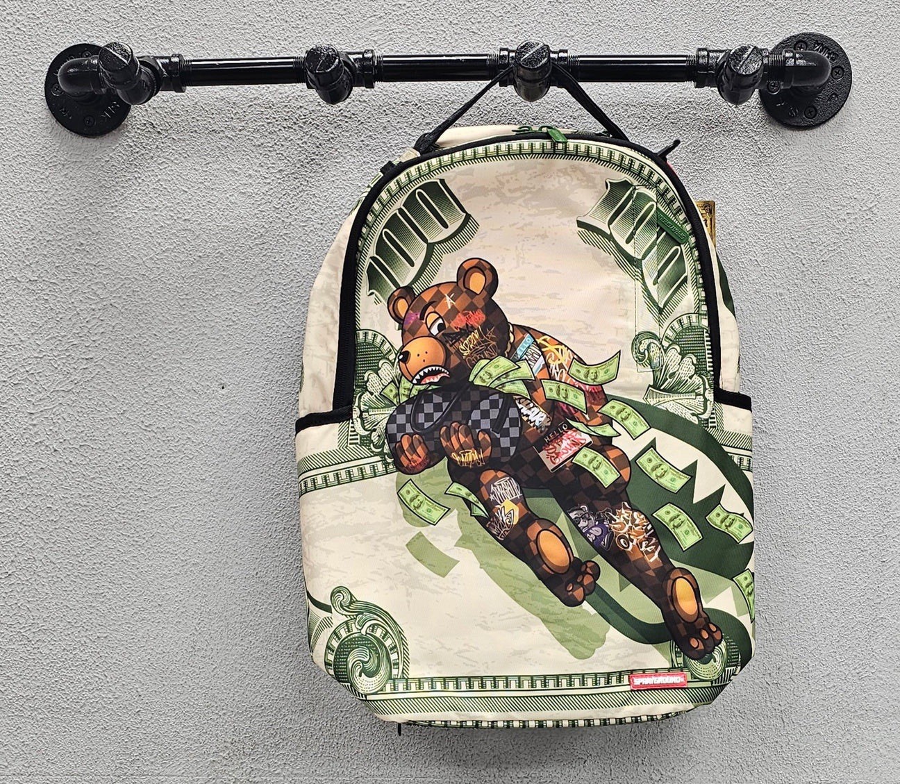 SPRAYGROUND LIMITED EDITION BACKPACK FLY BEAR 2 STASH MONEY GREEN NEW TAGS 2026