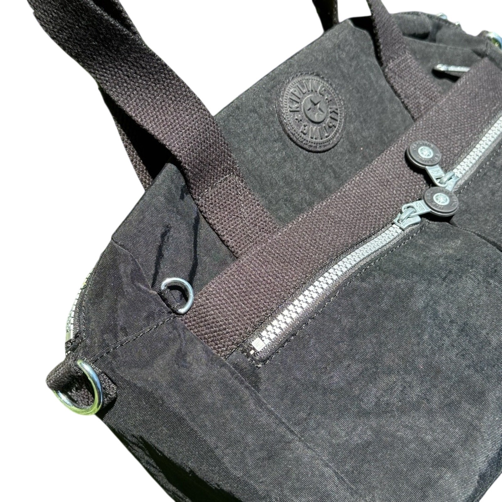 Kipling Black Nylon Shoulder Bag – Durable, Lightweight, Iconic Monkey Charm