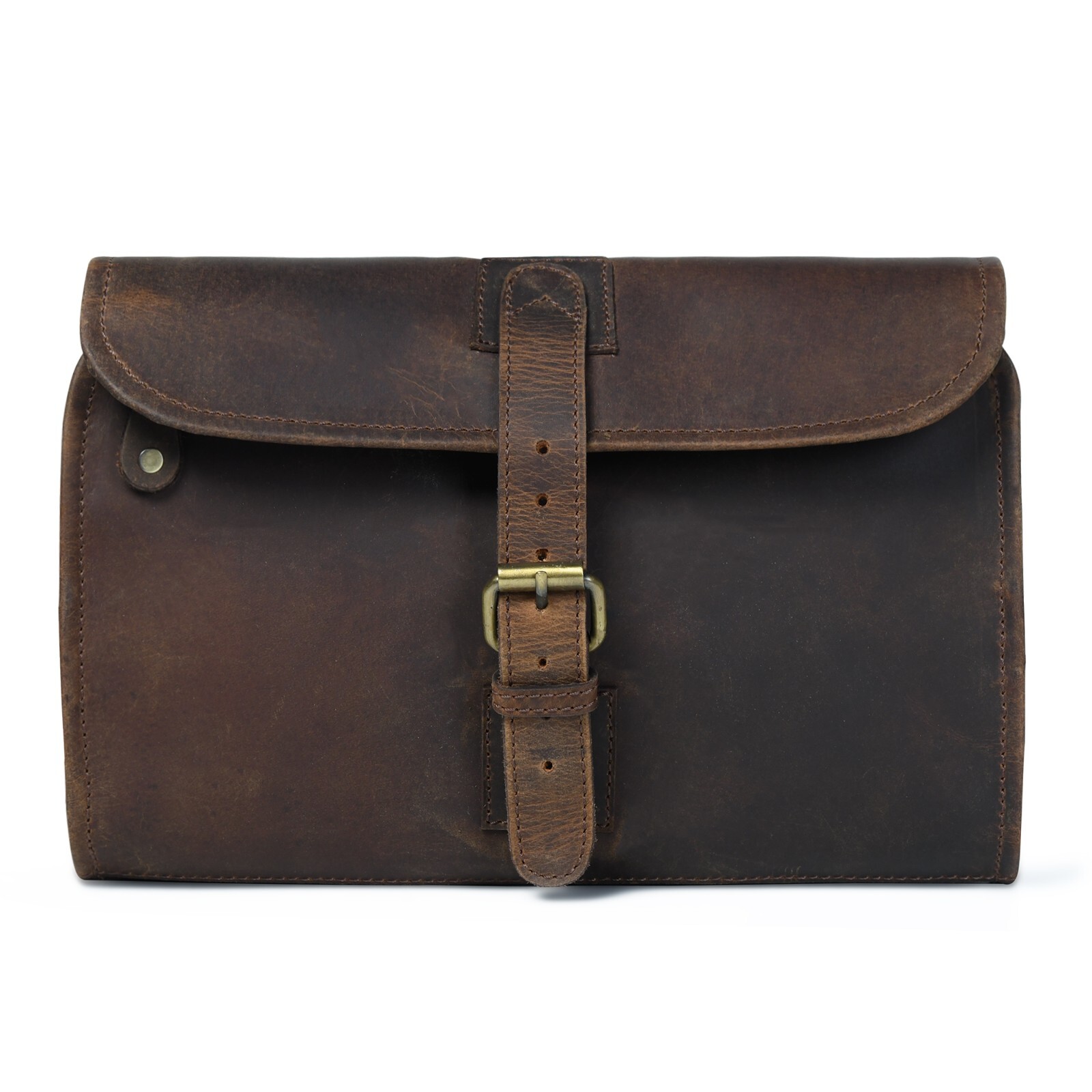 Genuine Leather Hanging Dopp Kit Shower Travel Toiletry Bag for Men & Women