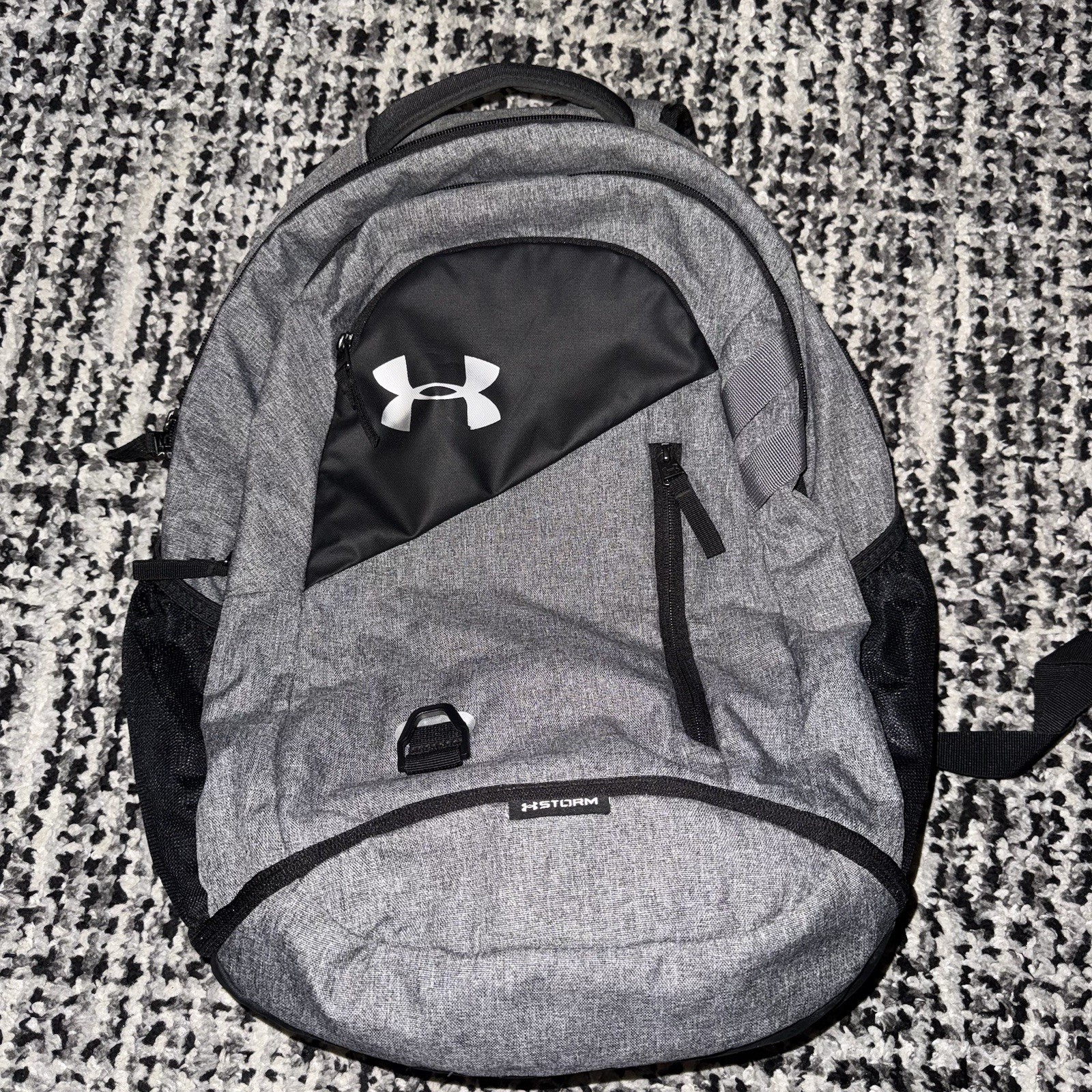 Under Armour Hustle 4.0 Unisex Backpack Heather Gray Black School Laptop Bag
