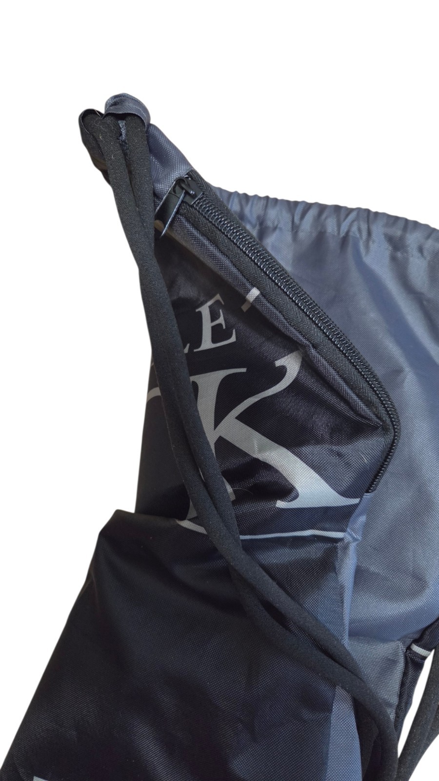 Vintage Buckle Black Backpack Drawstring Zipper Side Pocket