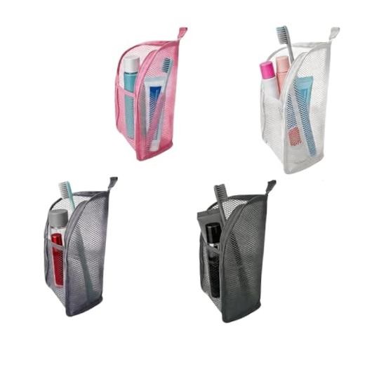 Standing Toiletry Bag, 4 Pack Portable Lightweight Black+Pink+White+Grey