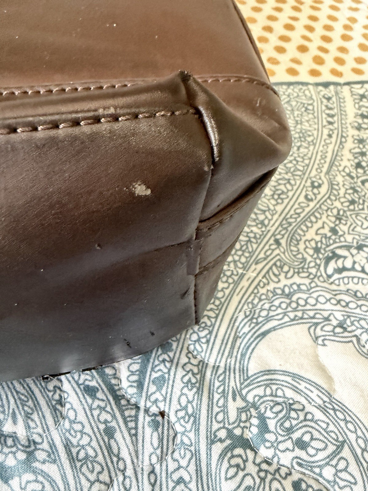 Calvin Klein Shoulder Bag Briefcase Messenger Bag Leather Brown Plain Men