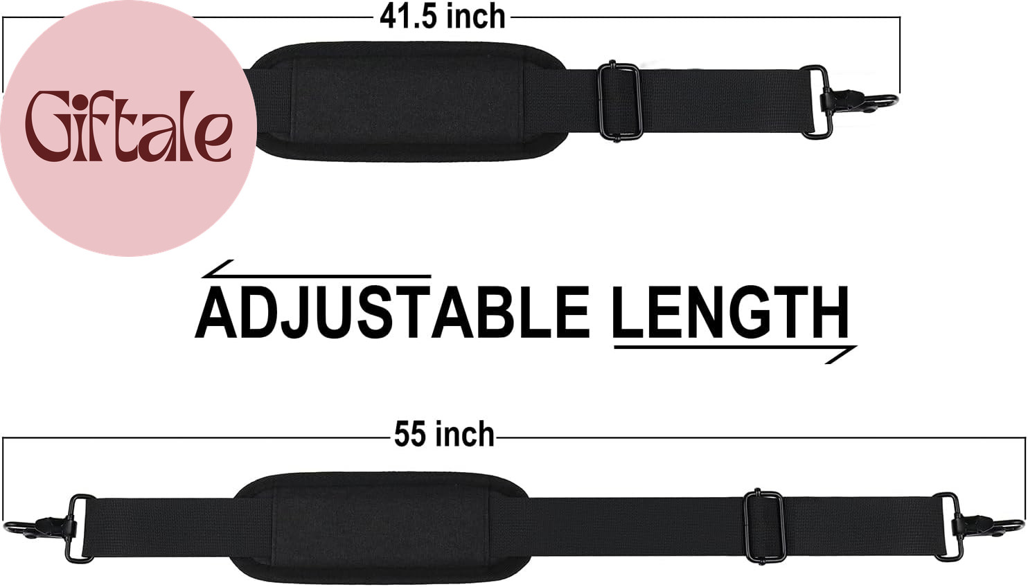56 Inch Shoulder Strap, Universal Adjustable Thick Soft Duffel Bag Shoulder Stra