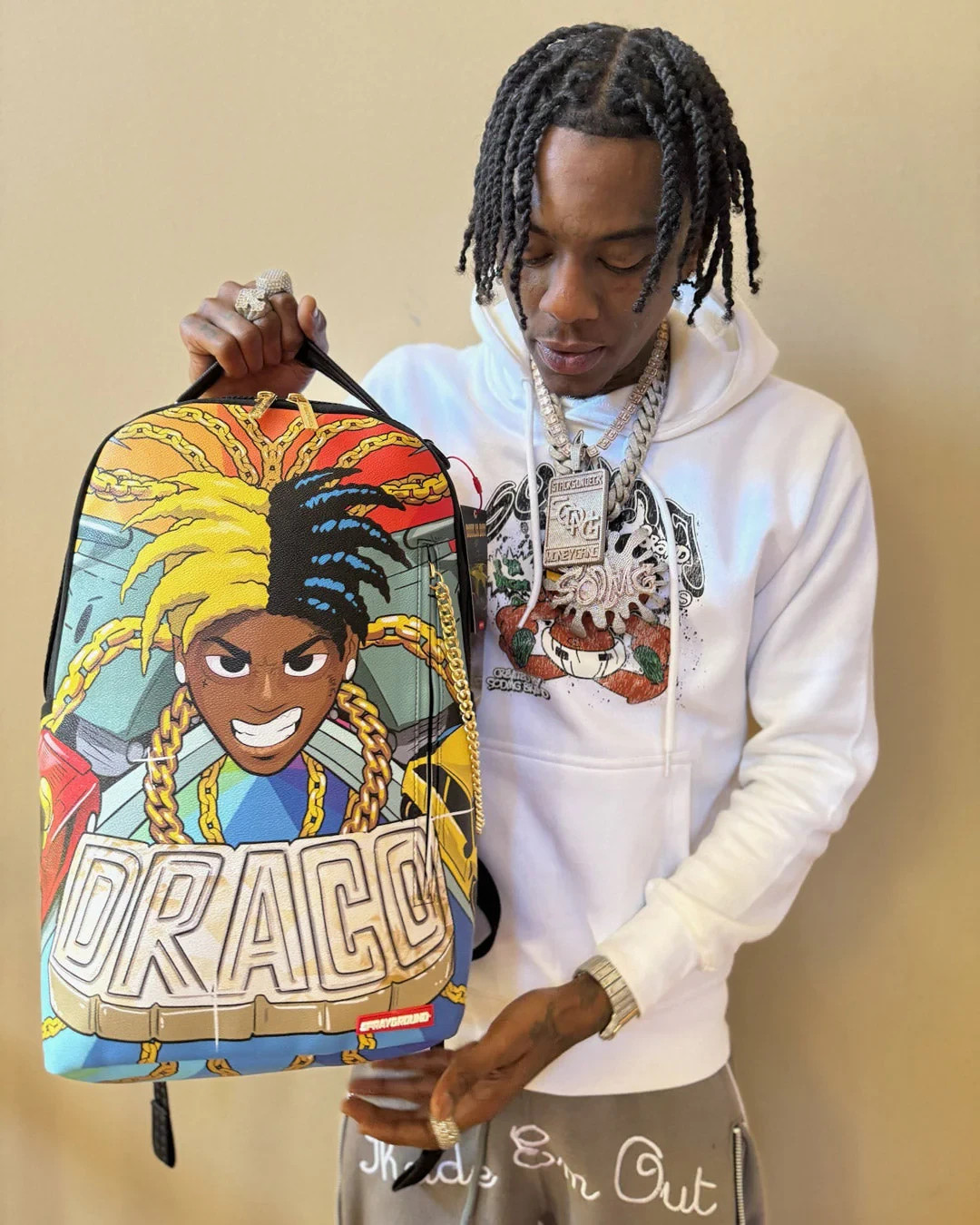 Sprayground SOULJA Boy TECHTRONIC ANIME DRIFTER COLLAB Backpack Laptop Compartme