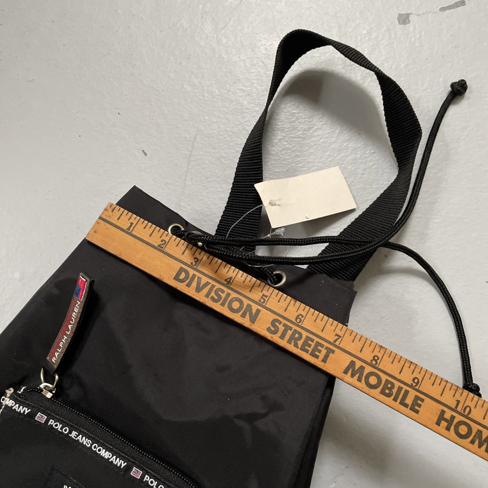 Vintage 1990s Polo Jeans Co Ralph Lauren Sling Shoulder Bag Travel Black NWT
