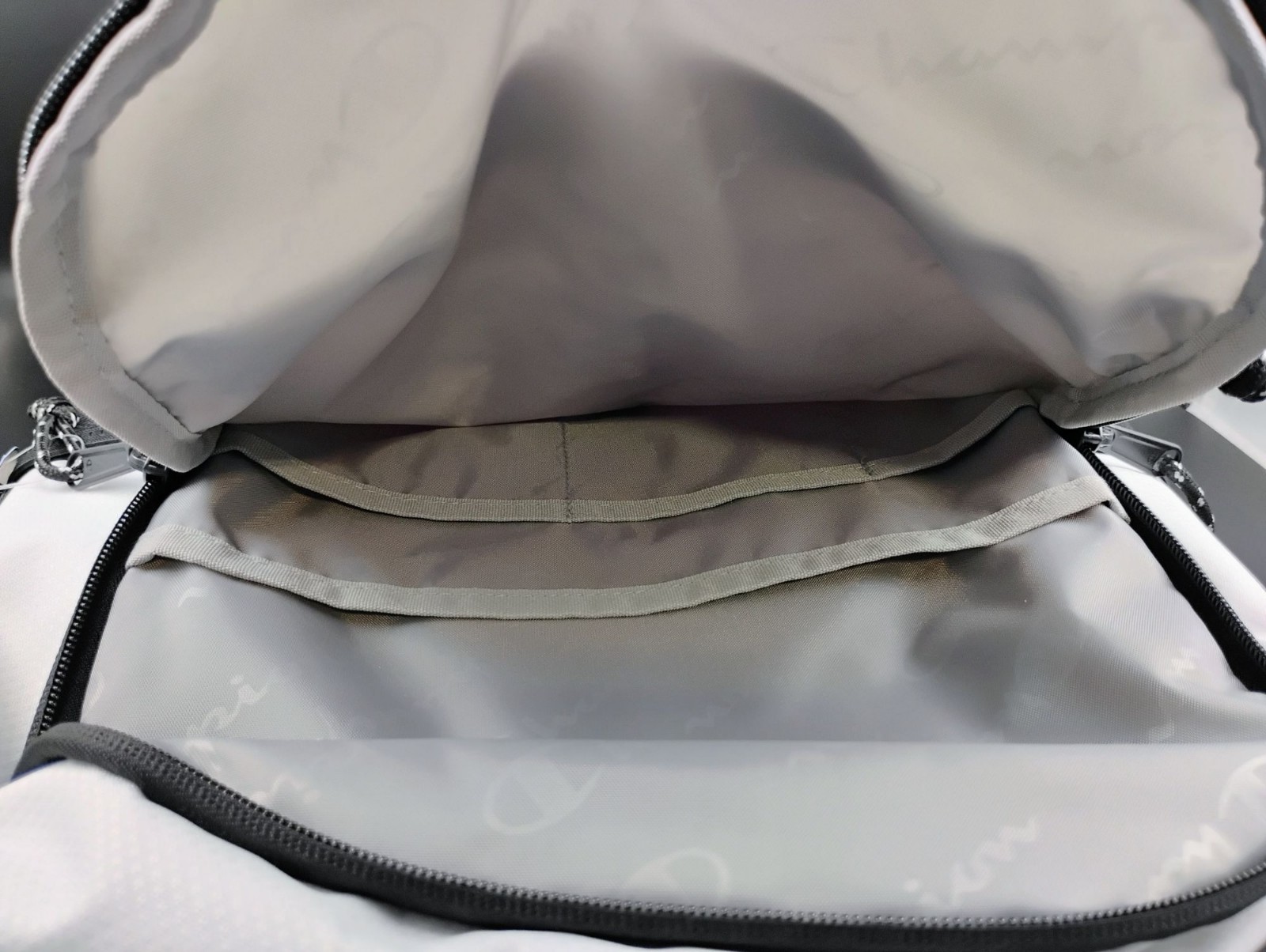 Champion White & Black Backpack With Gold Lettering Durable