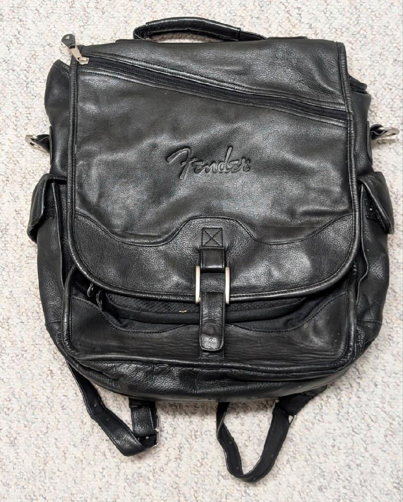 1990s vintage FENDER guitars CANYON OUTBACK leather backpack MESSENGER bag