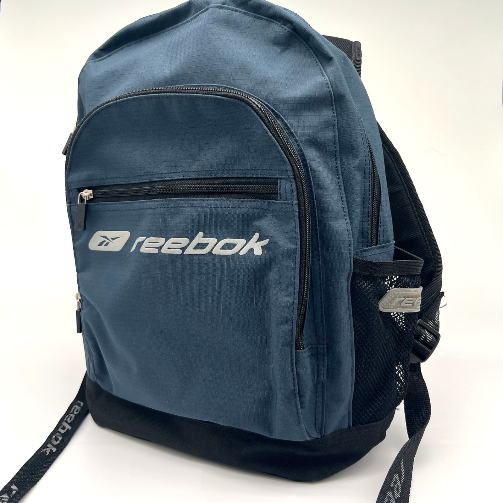 Reebok Backpack Blue Black Laptop School Travel Gym DayBag Multi Pocket Gorpcore