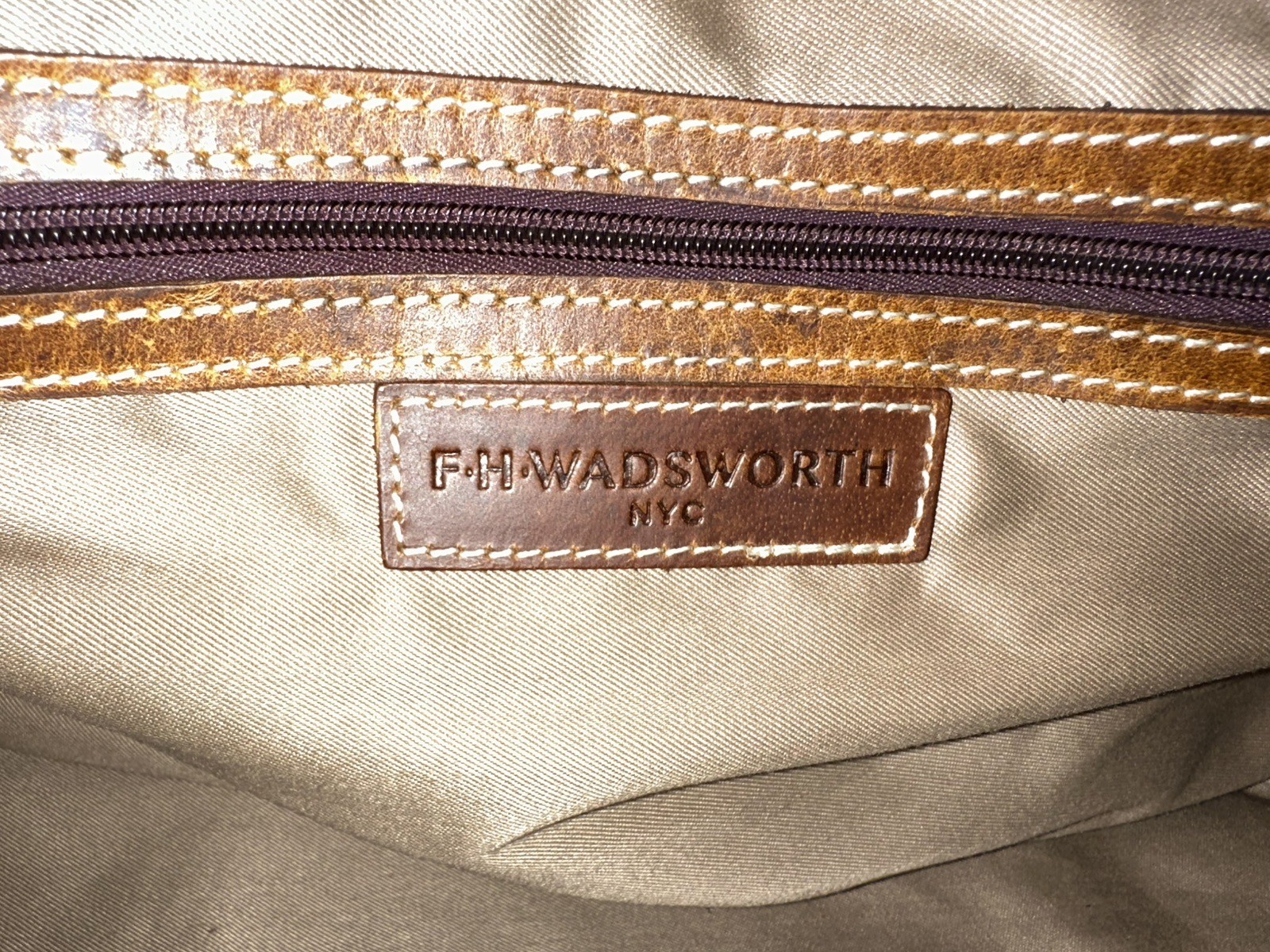 F.H. Wadsworth Weekender Duffel Bag Bottoms Up Invitational Brown Canvas READ