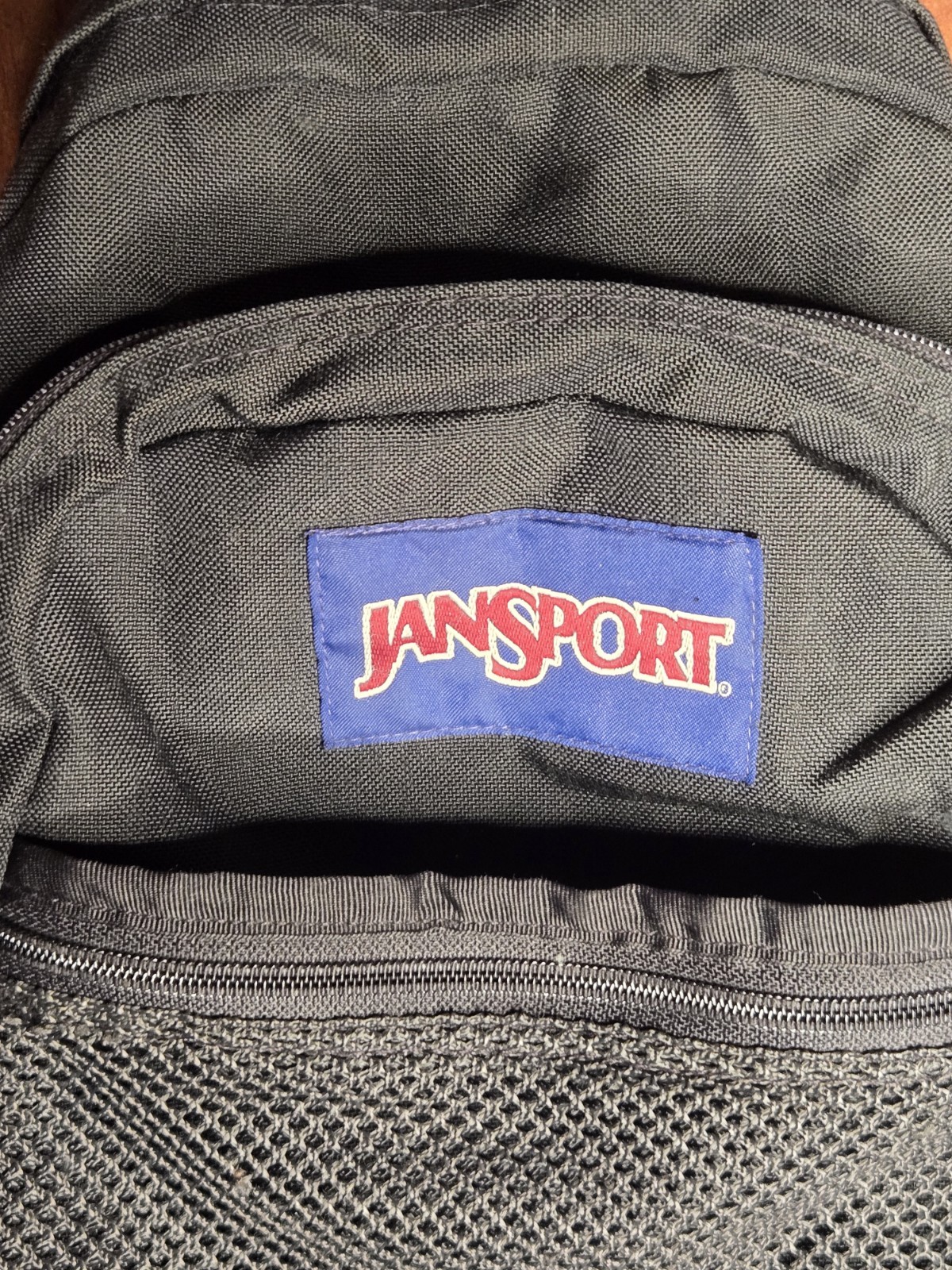 Vintage Rubber Bottom Jansport Backpack Black