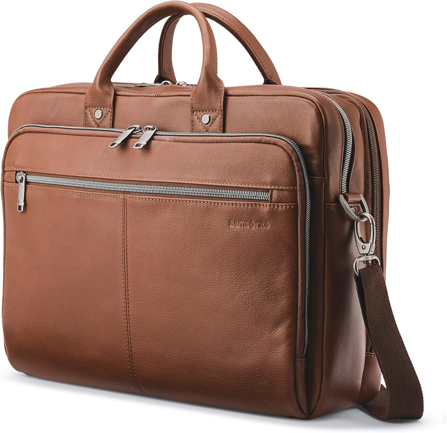 Classic Leather Toploader Briefcase
