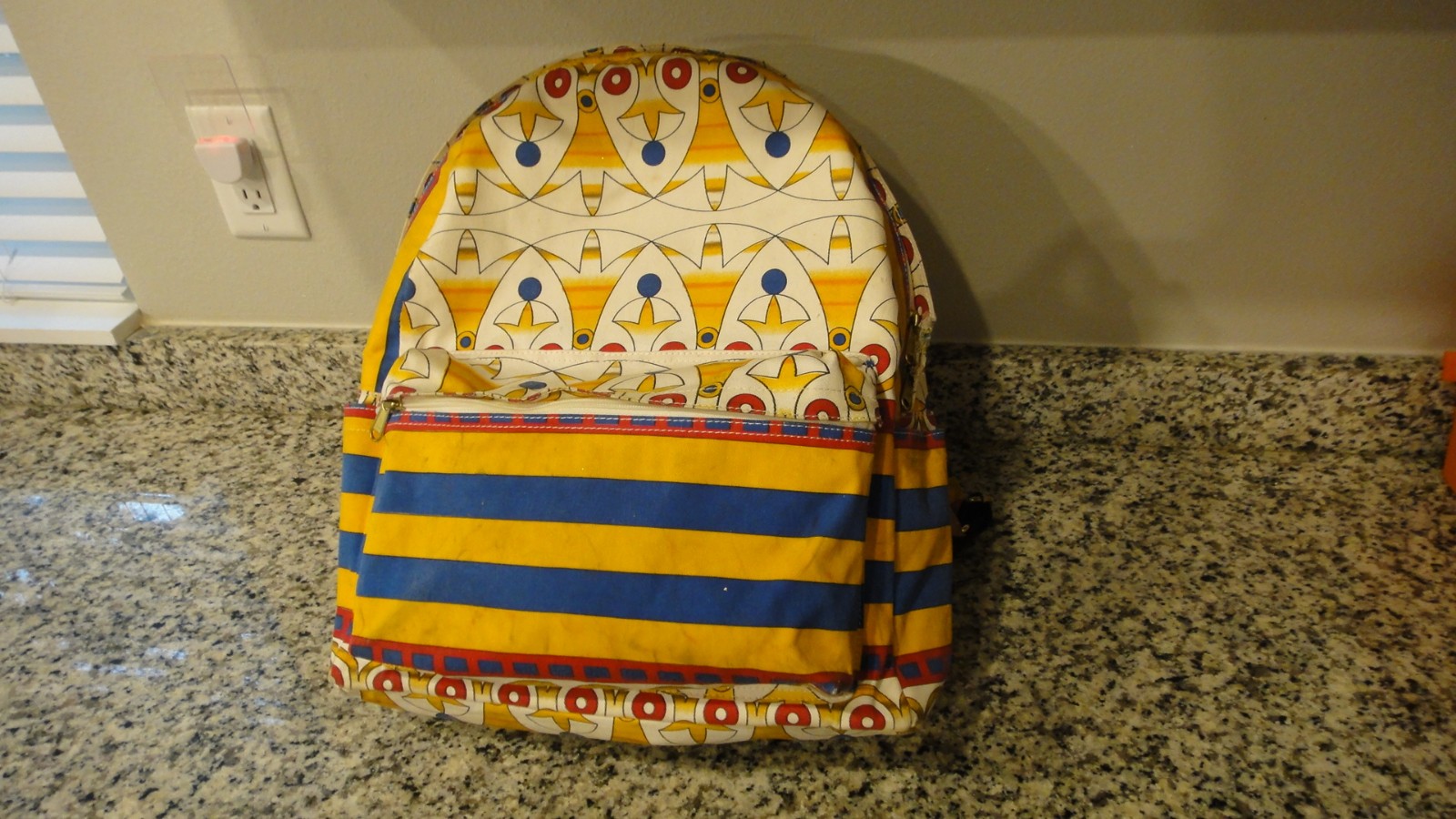 RARE Designer JoyRich X Giza Abstract Backpack Egyptian Retail $458 Cotton Used