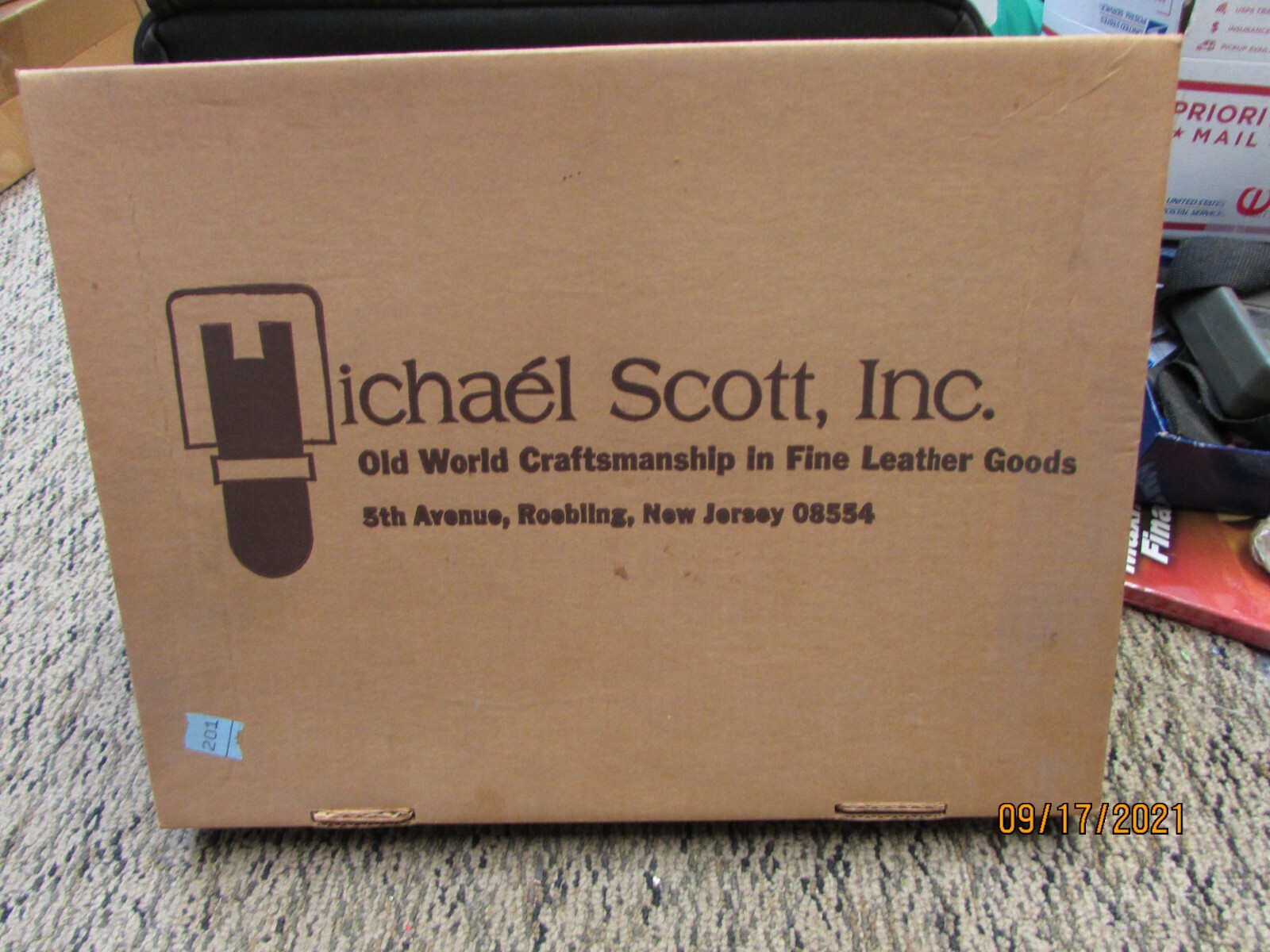 vintage michael scott inc fine leather goods vintage briefcase 16-1/2 x 11-1/2″