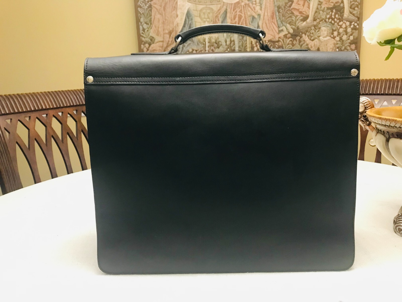 ORIGINAL BREE Heavy Black Leather Briefcase / Satchel / Portfolio – GERMANY