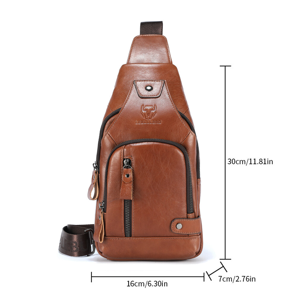 Sling Backpack for Men Chest bag Crossbody Bag Shoulder Bag 100% Genuine Leather