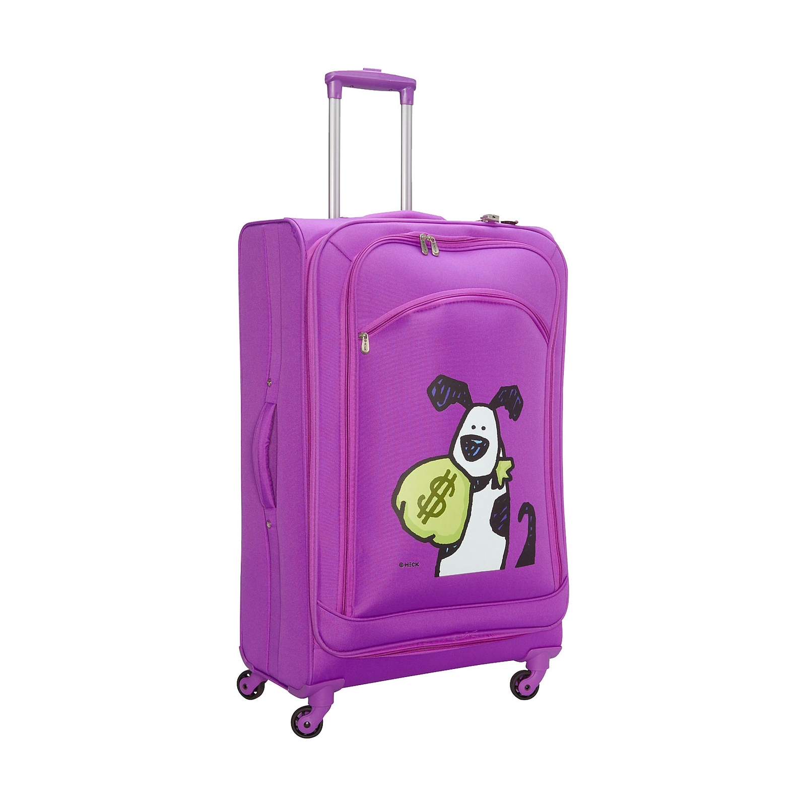 Ed Heck Lightweight 5-PC Spinner Luggage Set Purple-Money Doggie One Size U4