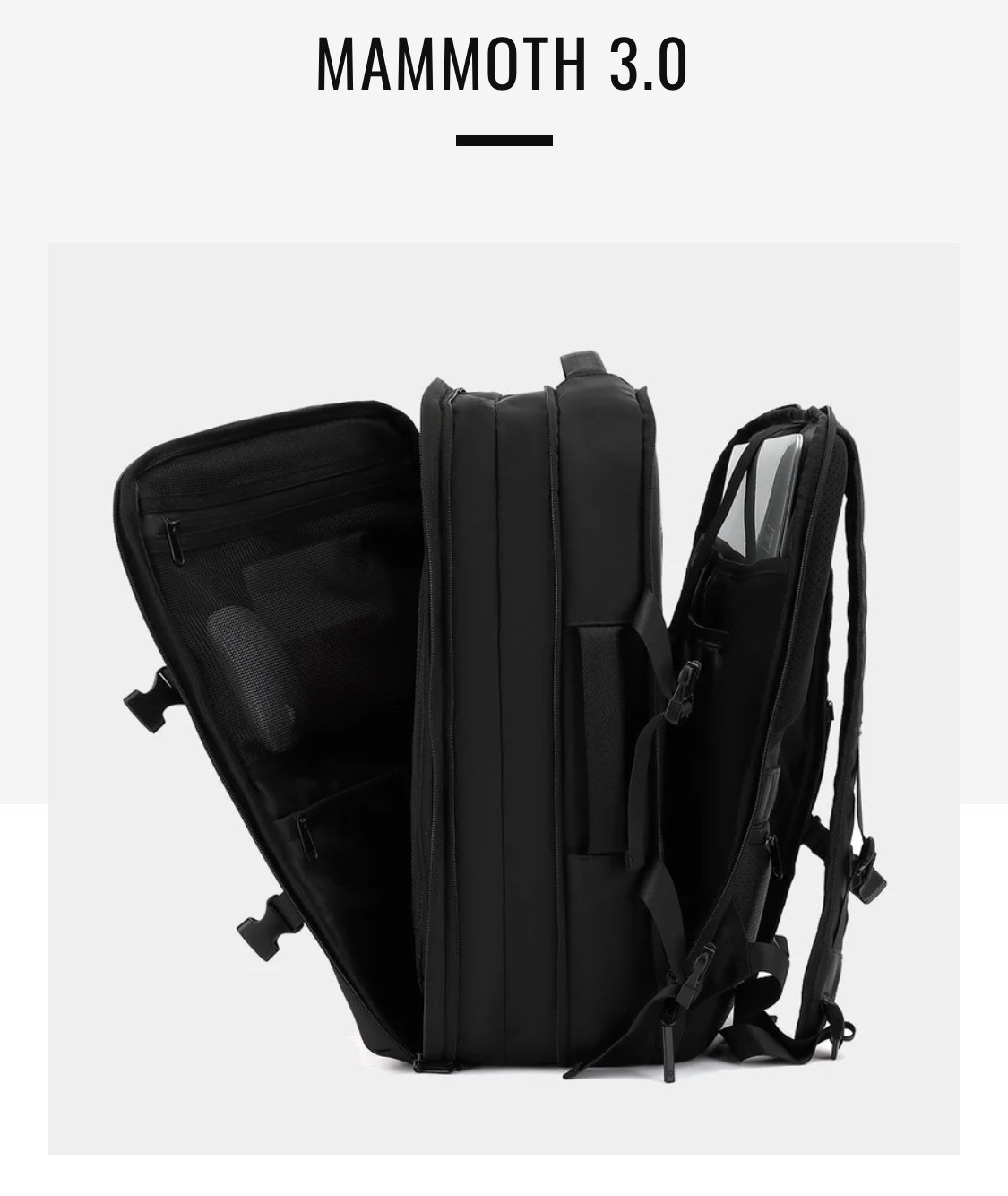 Ace High Backpack Mammoth 3.0 Black Laptop Travel Adobe Acrobat NEW