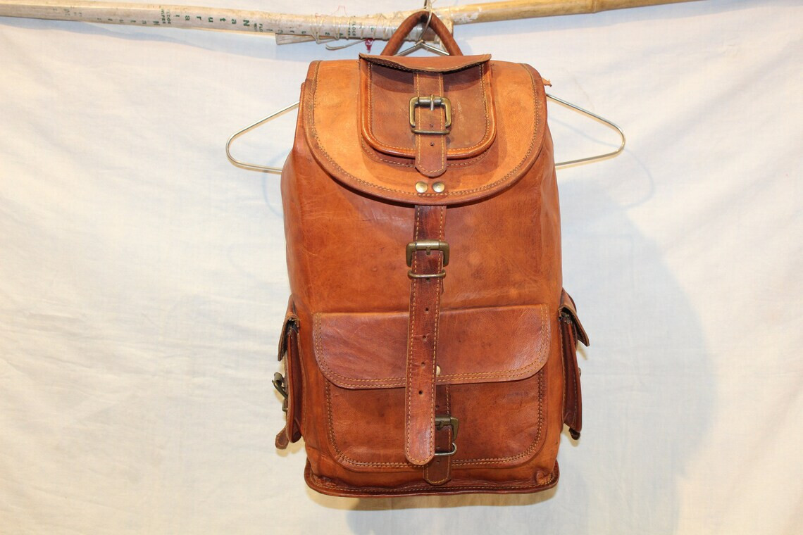 27″ X Large Leather Handmad Handbag Travel Shoulder Men’s Satchel Backpack Study
