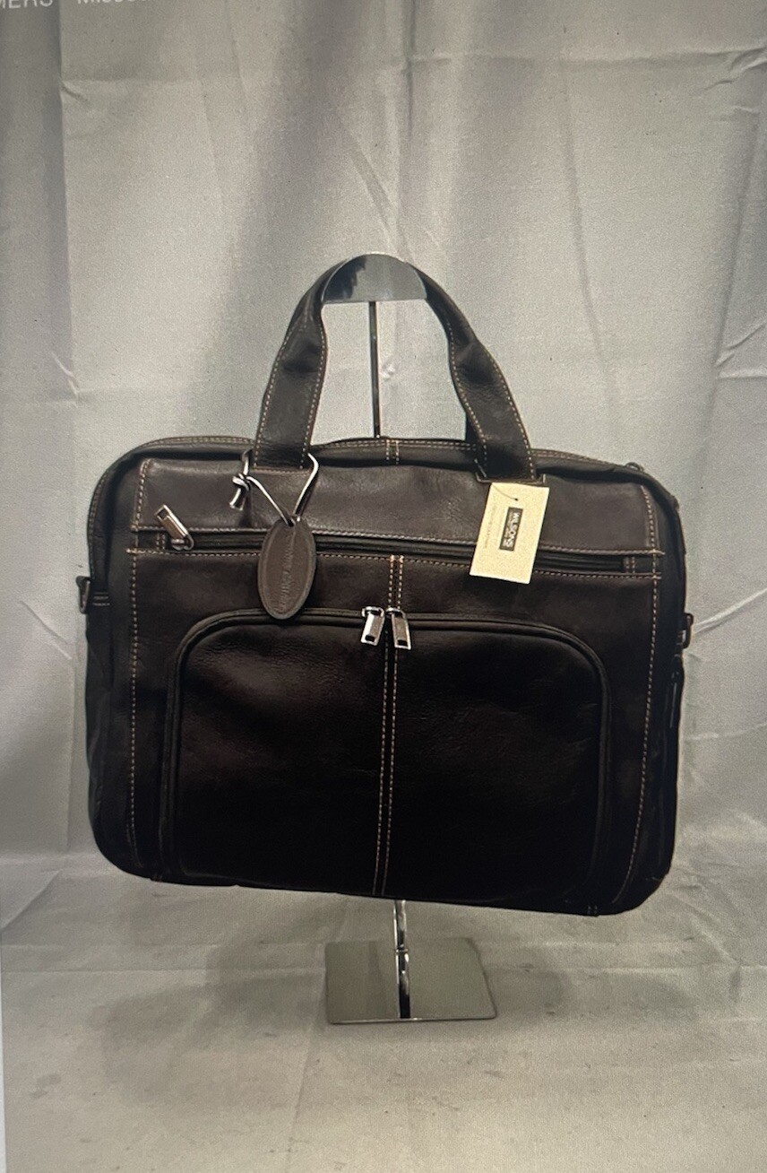 Wilson’s Genuine Leather Briefcase Laptop Satchel Messenger Attaché Bag NWT $350