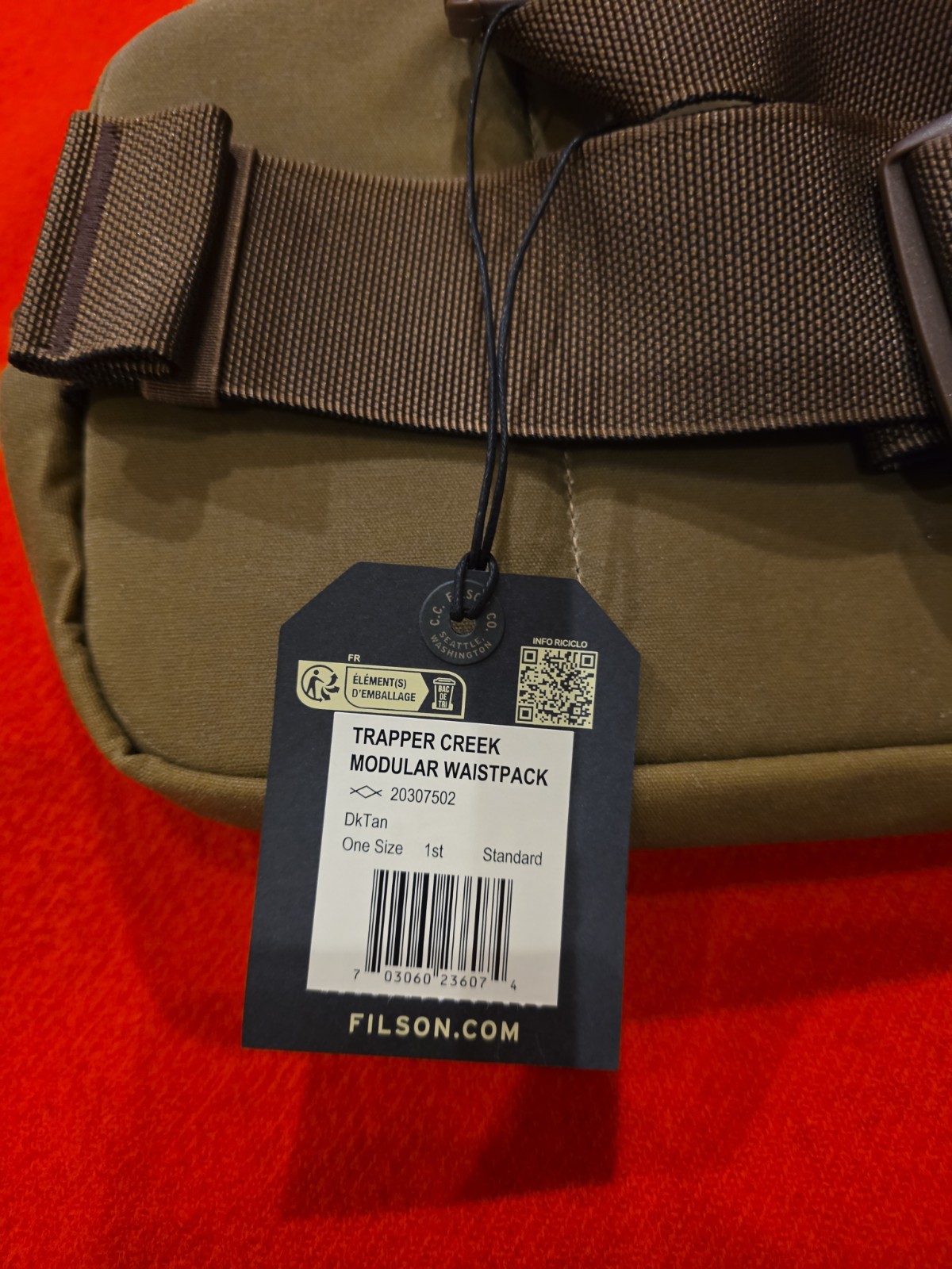 FILSON TRAPPER CREEK MODULAR WAISTPACK DARK TAN NWT 1ST .
