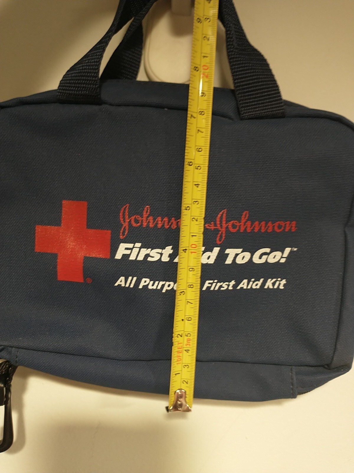 Johnson & Johnson First Aid Canvas Bag Life Guard Beach Travel Accessory w/ Clip