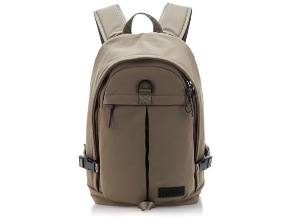 HUGO, Taric Nylon Blend Double Pocket Backpack, Dust Grey